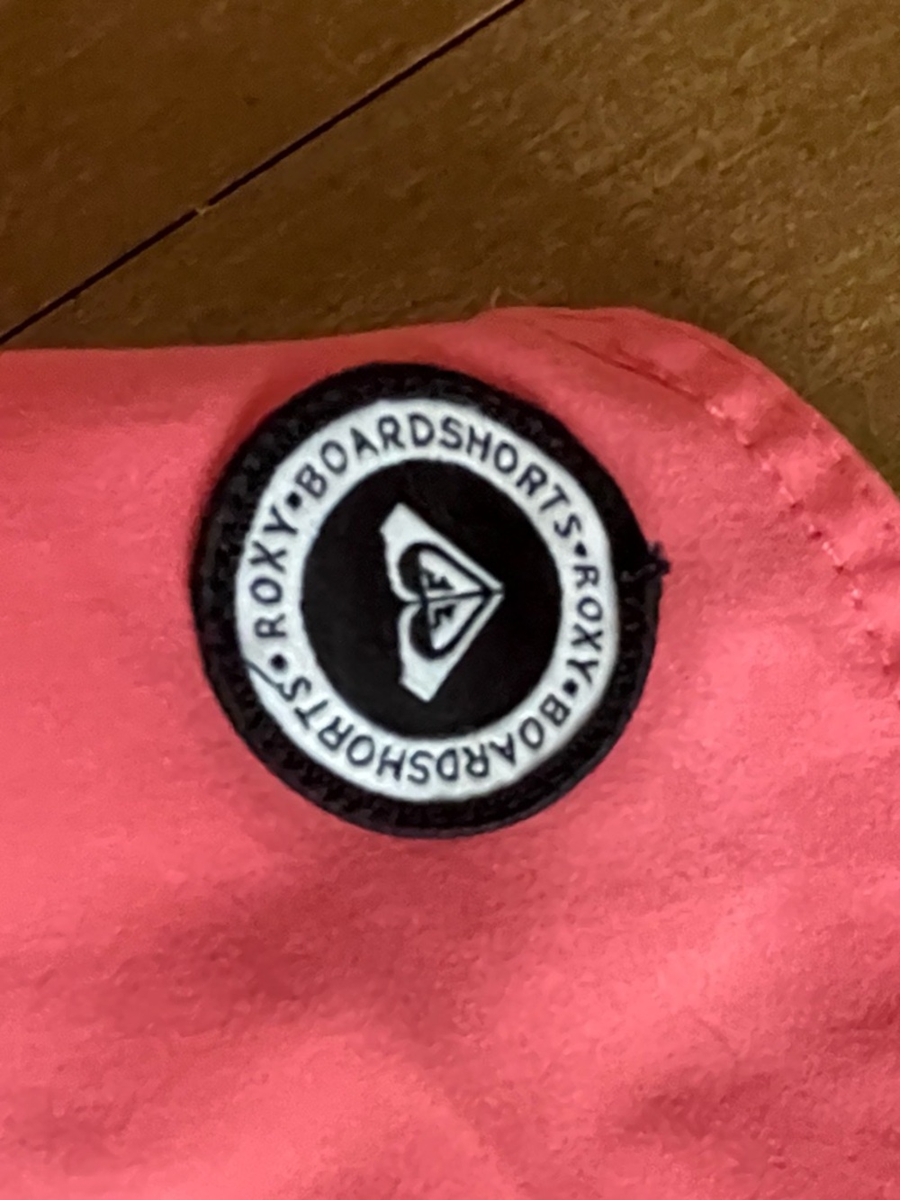 Roxy Coral Pink Athletic Shorts with Logo Patch - Picture 2 of 5